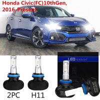 1คู่ LED ไฟหน้ารถ8000LM Auto ไฟหน้ารถมอเตอร์ไซค์แบบ LED H11สำหรับ Honda Civic(FC)10thGen2016-Present อุปกรณ์เสริม