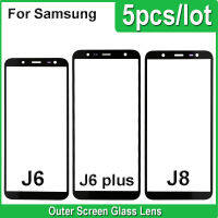 5ชิ้นสล็อต Skrin Sentuar Luar แผง Pembaikan Bahagian untuk Samsung Galaxy J6 J8บวก LCD Keluar Kaca Depan