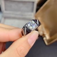 ผ่านการทดสอบเพชรที่สมบูรณ์แบบ Moissanite แหวนเพชรคลาสสิกแหวนผู้ชาย D ความคมชัดสี VVS โรแมนติกแต่งงานอุปกรณ์หรูหรา