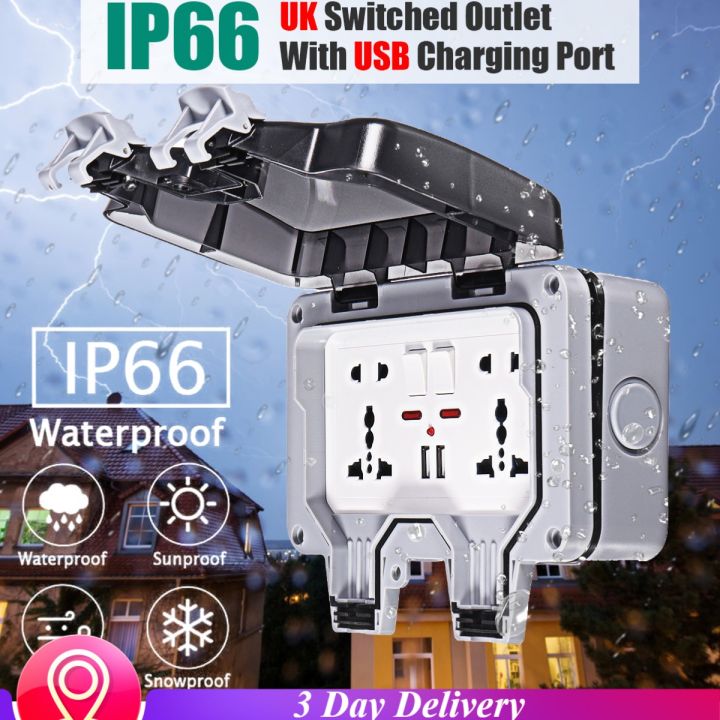 (3 Days Delivery) Outdoor socket outlet Waterproof outlet socket IP66 ...