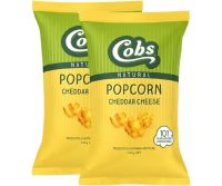 Cobs Popcorn Cheddar Cheese ค็อป ป็อปคอร์น รสเชดด้าห์ชีส 100g. (2ถุง)