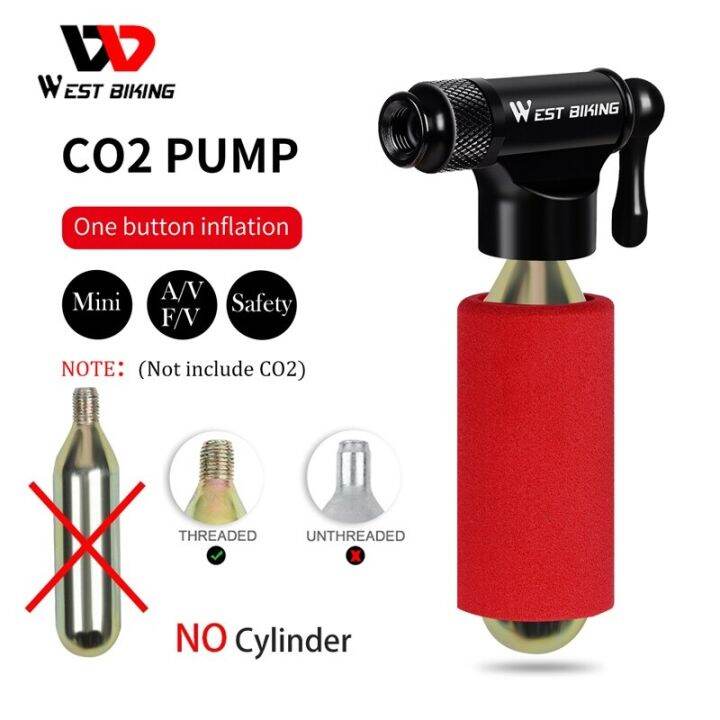 WEST BIKING Mini Bicycle CO2 Pump Portable Tire Inflator For Schrader