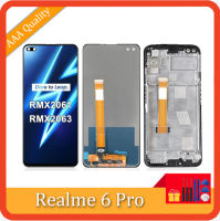 Realme 6 Pro 6.6 "หน้าจอดั้งเดิมสำหรับ OPPO Realme 6 Pro RMX2061สัมผัสหน้าจอ LCD อะไหล่ทดแทนประกอบหน้าจอดิจิตอล