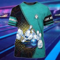 New trend spot mens bowling ball color pattern 3D printed T-shirt Fashion Harajuku casual round neck short sleeve polyester mat