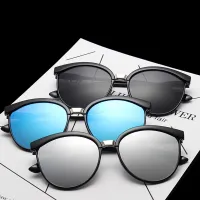 Cool Vintage Sunglasses Woman Fashion Design Sun Glasses For Woman Colorful Mirror Retro Black Cateye Oculos De Sol Feminino