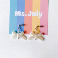 ต่างหู White Ribbon Earrings Handmade Ms.July Store