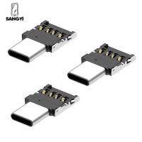 SANGYI สาย USB 5พีซีเอสคอนเนคเตอร์สำหรับผู้หญิง2.0สายสายต่อไมโครไปยัง USB ตัวเชื่อมต่อ USB ชนิด C อะแดปเตอร์อะแดปเตอร์ OTG ชนิด C