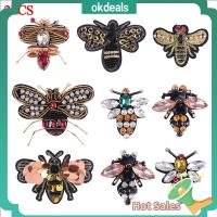 OKDEALS 2pcs แฮนด์เมด ตัดเย็บเสื้อผ้าและผ้า ลูกปัด เย็บปักถักร้อย ตราผึ้ง เย็บบน Patch คริสตัลแอ็ปเปิ้ล แพทช์เลื่อม