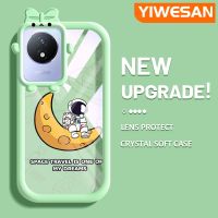 YIWESAN เคสสำหรับ VIVO Y02 Y02A เคส2023 Y11การ์ตูนน่ารักเดินทางมนุษย์อวกาศดีไซน์ใหม่นุ่มเคสโทรศัพท์ซิลิโคนใสเลนส์กล้องถ่ายรูปเคสป้องกันแบบกันแรงสั่นสะเทือนใส