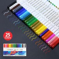 【CC】 21/25 Color Permanent Paint Pens for Fabric Canvas  Painting Card Making Metal and Ceramics Glass