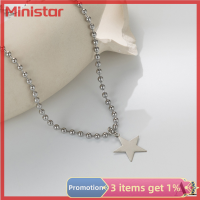 Ministar สร้อยคอจี้รูปดาวทำจากเหล็กไทเทเนียมสำหรับผู้ชายและผู้หญิงฮิปฮอป Y2K สุดเท่ห์เครื่องประดับ MODE Korea สำหรับผู้หญิง