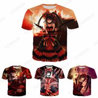 2023 Customized Fashion 3D Print Women Men Anime DATE A LIVE Tokisaki Kurumi Tshirt Summer T-shirt Hip Hop Short Sleeved，Contact the seller for personalized customization