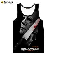 hot【DT】 Digital Printing Horror Michael Myers Fashion Shirts Men Oversized Singlets Sleeveless Tees