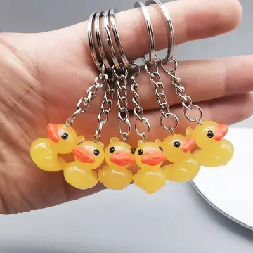 New Come On Duck Poached Egg Keychain Men And Women Couple Key