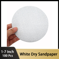 White Dry Sandpaper - 100pcs Wholesale 1-7 inch Hook Loop 5" 3" Sanding Discs 60-1200 Grit for Polishing Grinding Power Tools Cleaning Tools