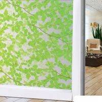 【A PRETTY】 Newleaf Window Film Frosted PET ระเบียงประตูและหน้าต่าง Drop-Shipping Self-Adhesive ทึบแสง Anti-UV Glass Stickers 200Cm