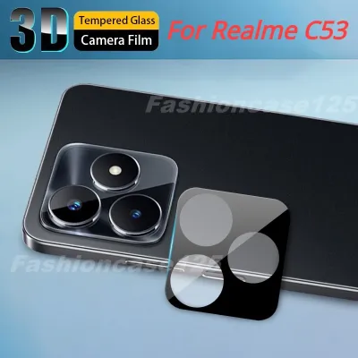 ฟิล์มกล้อง3ชิ้นสำหรับ Realme C53 C55 C35 C33 C30 RealmeC53 RealmeC55 3D สีดำ Curverd เลนส์ HD ปกป้องป้องกันทุกส่วนป้องกันรอยขีดข่วน