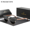 Kingseven handmade 2022 màu đen óc chó gỗ kính mát nam phân cực uv400 bảo - ảnh sản phẩm 1