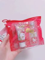 ? HHxxxKK Ready-stocked Japanese Sanrio Kitty Cinnamon Dog Melody Ugly Fish Monster Hand Cream Sanitizer Storage Bag Set