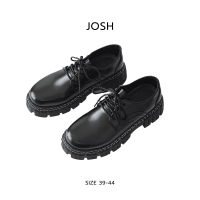 รองเท้าหนังทางการ สีดำ ผู้ชาย ส้นปานกลาง แบบผูกเชือก รุ่น Josh