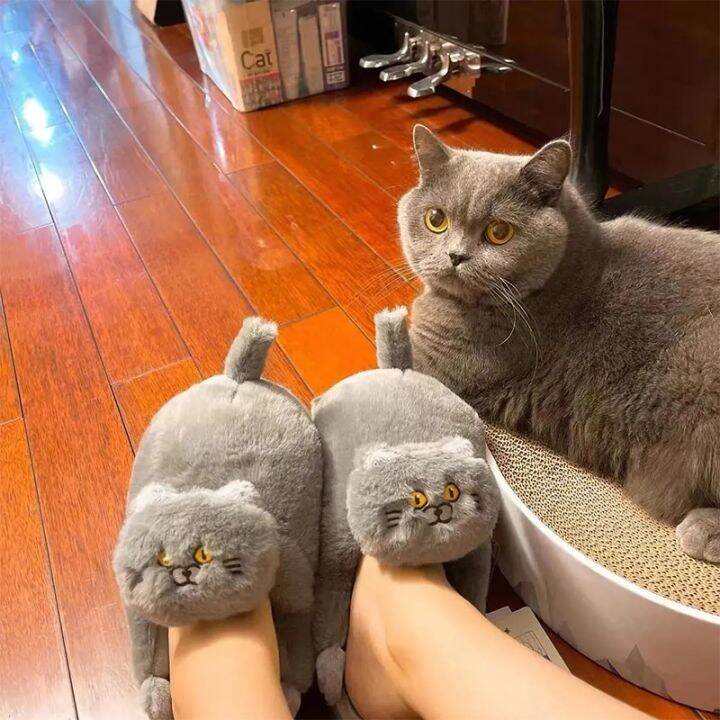 2-designer-funny-cat-slippers-unisex-women-fluffy-slides-flats-anti-slip-home-fur-slippers-shoes-womanmen-memory-foam-slipper-2023th