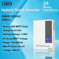 Y&amp;H 5.5KW 48V อินเวอร์เตอร์ไฮบริดพลังงานแสงอาทิตย์ เครื่องชาร์จ MPPT อินพุต PV สูงสุด 500V เอาต์พุต AC220V พร้อมการชาร์จและการคายประจุตามกำหนดเวลาสำหรับการตัดสูงสุดและการเติมหุบเขา