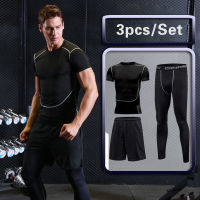 Mens Tracksuit Compression Sports Suit Gym Fitness Clothes Running Jogging Sportwear Training Exercise Workout Tight Dry Fit