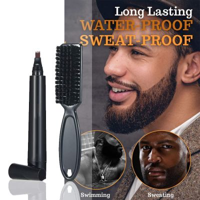 Beard Pencil Filler Men Fashion Beard Pen Face Hair Sideburn Waterproof Moustache Color Shaping Tool Drawing Pen Anti Hair Loss