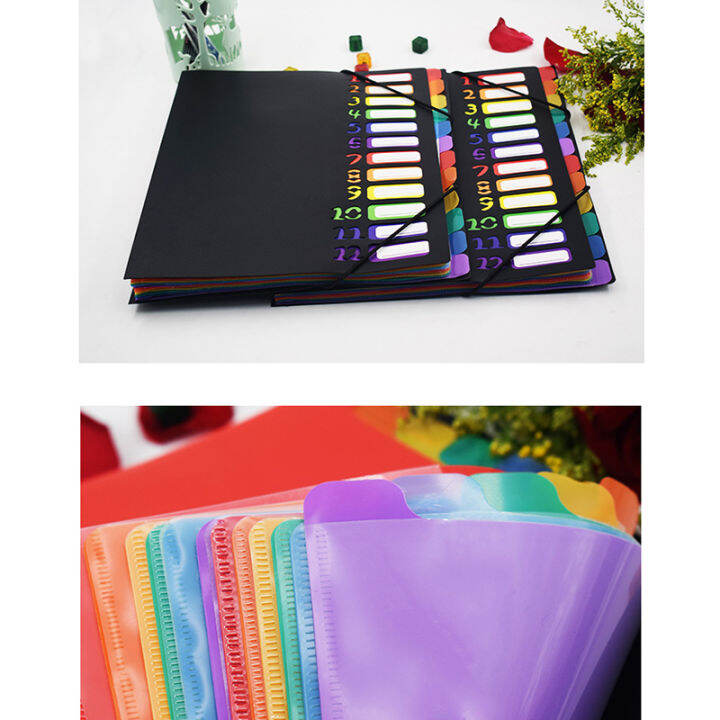 File Folder Rainbow Color Digital Index Card Folder Classification Page
