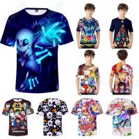 Undertale Sans 3D Print T-shirt for Boys Girls Kids Casual Short Sleeve Round Neck Tee Tops