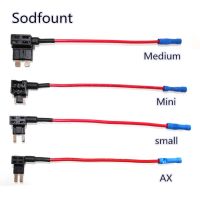 12V MINI SMALL MEDIUM Size Car Fuse Holder Add-a-circuit TAP Adapter with 10A Micro Mini Standard ATM Blade Fuse