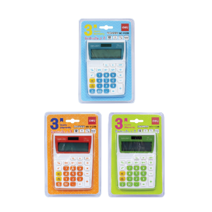 Deli DL-1122B Calculator Plastic-12 digits เดลี่ เครื่องคิดเลข ...