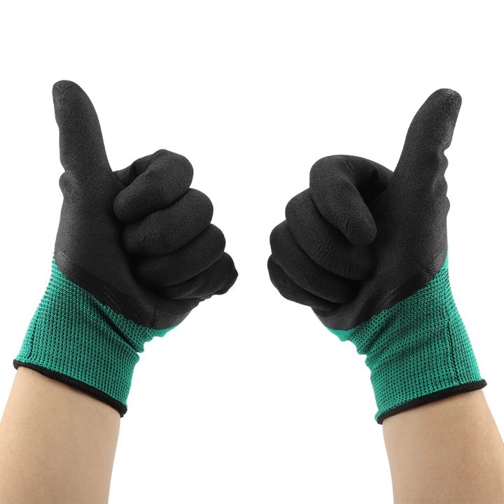 ถุงมือป้องกันทำงาน1คู่กันลื่นทนทานต่อการเสียดสีถุงมือทำสวนถุงมือหยิบจับแรงงาน
