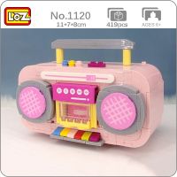 LOZ 1120 Musical Instrument Pink Tape Cassette Player Music Radio Model DIY Mini Blocks Bricks Building Toy for Children no Box