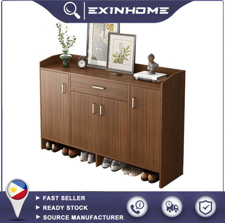 EXINHOME Shoe Wood Flip Shoe Cabine Storage 90cm/120cm Shoe