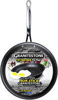 GRANITE ROCK GRANITESTONE 2144 กระทะที่ไม่บิดงอไม่บิดงอแร่ธาตุพร้อมด้ามจับที่เย็นสบายเครื่องล้างจานปลอดสาร PFOA เหมือนที่เห็นในทีวี (10 นิ้ว)