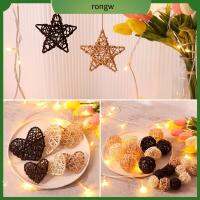 RONGW 10PCS ของขวัญ จี้แขวน พวงหรีด DIY อุปกรณ์เสริม ของตกแต่งบ้าน ไม้กาแฟสีขาว เครื่องประดับต้นคริสต์มาส ลูกบอลหวายหัวใจดาว