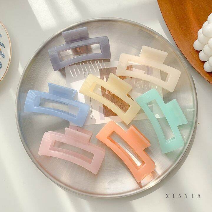 YR Large Square Hair Clamp Korean Elegant Fashion Hair Clip Claw Clamps