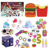 Fidget Toys 24 Days Christmas Advent Calendar Pack Anti Stress Toys Kit Stress Relief Figet Toy Blind Box Kids Christmas Gift