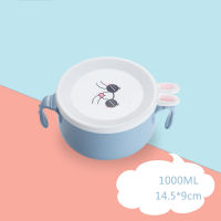 Cartoon 304 Stainless Steel Rice Bowl Soup Bowls with Plastic Lid Ramen Bowl Anti-Scalding Child Small Bowls Kitchen Tableware