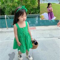 [COD] Girls skirt simple and elegant suspender dress princess 23 summer new foreign trade childrens clothing 3-8 years old