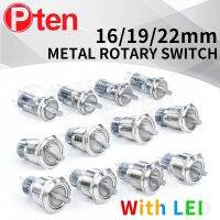 16/19/22mm Metal Rotary Push Button Switch 2/3 position self-locking self-reset retaining type with LED NO/NC ON OFF 5colors