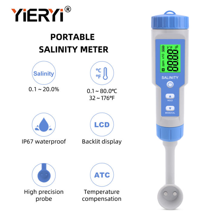 Yieryi Salinity meter Food Salinometer temperature meter Salimeter for ...