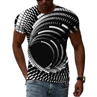 [Lanbo clothing] เสื้อยืดพิมพ์ลาย Tunnel Vortex สำหรับผู้ชาย3D ใหม่เสื้อยืดกราฟิกสามมิติแบบลำลองเสื้อยืดคอกลมแนวสตรีทเสื้อยืด