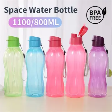 Tebru Transparent Water Bottle,750ml Leak Proof Flat Slim Water Bottles  Plastic Transparent Portable Cups, Cup 
