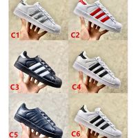 [ส่วนAdidas Superstar ผู้ชาย ผู้หญิง รองเท้าผ้าใบ ของแท้ 100 รองเท้าลำลองสีขาว สินค้าลิขสิทธิ