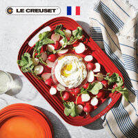 Le Creuset จานเซรามิก จานสี่เหลี่ยม จานหูคู่ จานอาหารเช้า จานอเนกประสงค์ ความยาว: 30 cm