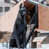 Doberman Dog Paper Sculpture Papercraft Bedroom Room 100cm/68cm