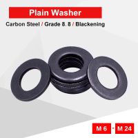 2 50 PCS Plain Flat Washer M6 M8 M10 M12 M14 M16 M18 M20 M22 M24 Carbon Steel Material Blackening Flat Gasket Grade 8.8