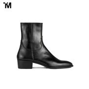 GIÀY BOOTS NAM TARMOR MÀU ĐEN DÂY KÉO ZIPPER BOOTS IN BLACK LEATHER